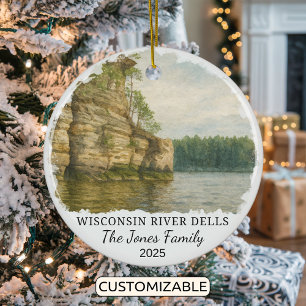Personalisierter Fluss Dells Ornament, Wisconsin Keramik Ornament