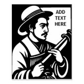 Personalisierter Flutist - Briefmarke der Holzkuns Gummistempel (Prägung)