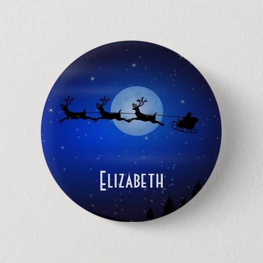 Personalisierter Flying Santa Button (Vorderseite)