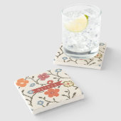 Personalisierter Folk Scandi Boho Vintage Floral Steinuntersetzer (Seitenansicht)