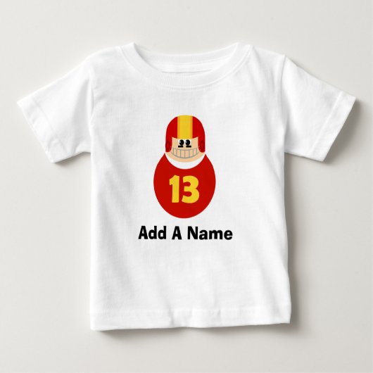 Personalisierter Football Fan Baby T - Shirt (Vorderseite)