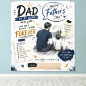 Personalisierter Forever Hero Dad Leinwanddruck (Insitu (Holzboden))