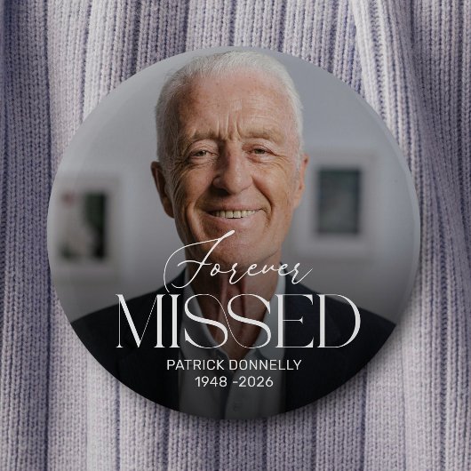 Personalisierter Forever Missed Foto-Erinnerungsbu Button