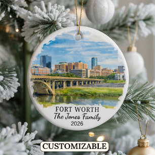 Personalisierter Fort Worth Weihnachtsschmuck, Ben Keramik Ornament