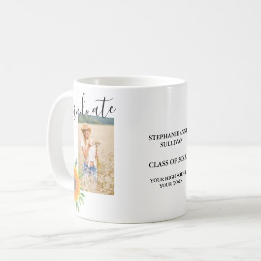 Personalisierter Foto Abschluss Kaffeetasse (Vorderseite Links)