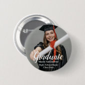 Personalisierter Foto Abschluss Modern Button (Vorne & Hinten)