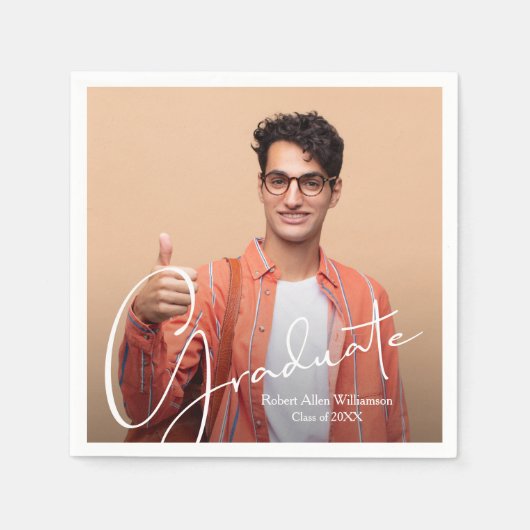 Personalisierter Foto Abschluss Serviette (Vorderseite)