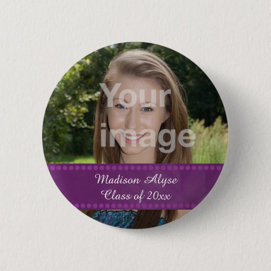 Personalisierter Foto-Abschlussjahr-Button Button (Vorderseite)