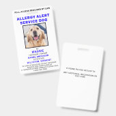 Personalisierter Foto Allergologiewarndienst Hund Ausweis (Vorder- & Rückseite)