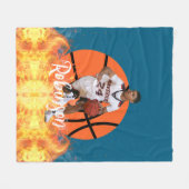Personalisierter Foto Basketball-Spieler Fleecedecke (Vorderseite (Horizontal))