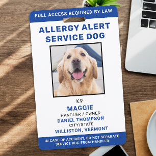 Personalisierter Foto-Blauer Allergie-Alarm-Servic Ausweis
