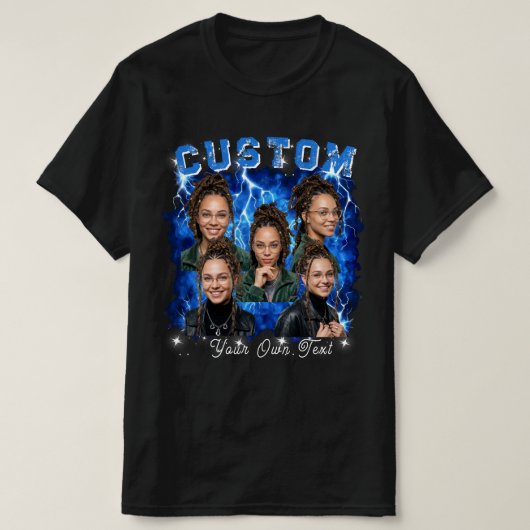 Personalisierter Foto-Bootleg T-Shirt (Design vorne)