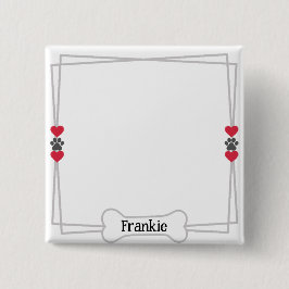 Personalisierter Foto-Button mit Herz und Pfoten Button