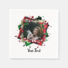 Personalisierter Foto für Haustiere Weihnachtsrahm Serviette