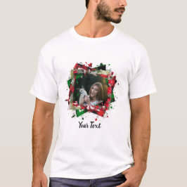Personalisierter Foto für Haustiere Weihnachtsrahm T-Shirt
