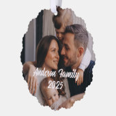 Personalisierter Foto für Weihnachtsfamilien Ornament Karte (Links)