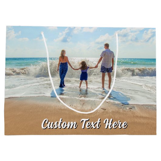 Personalisierter Foto-Geschenkbeutel mit benutzerd Große Geschenktüte (Rückseite)