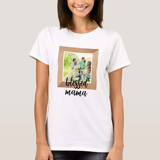 Personalisierter Foto | Gesegnet Mama T-Shirt (Vorderseite)