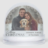 Personalisierter Foto-Hund frohe Weihnachten Schneekugeln (Vorderseite)