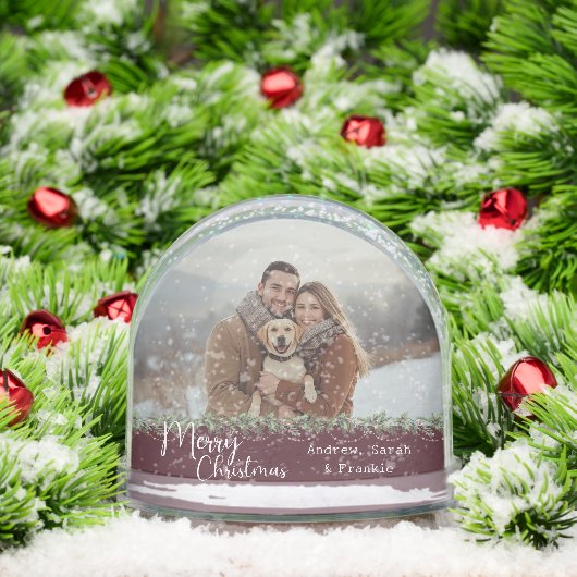 Personalisierter Foto-Hund frohe Weihnachten Schneekugeln (Weihnachten)