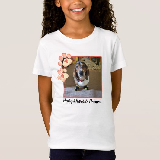 Personalisierter Foto Hund mit Ai Paw Prints T-Shirt (Vorderseite)