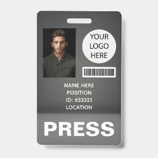 Personalisierter Foto-ID-Logo-Journalist-Press-Pas Ausweis