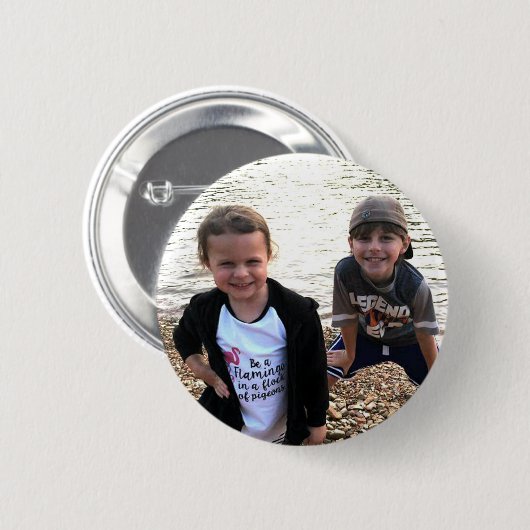 Personalisierter Foto-Knopf Button (Vorne & Hinten)