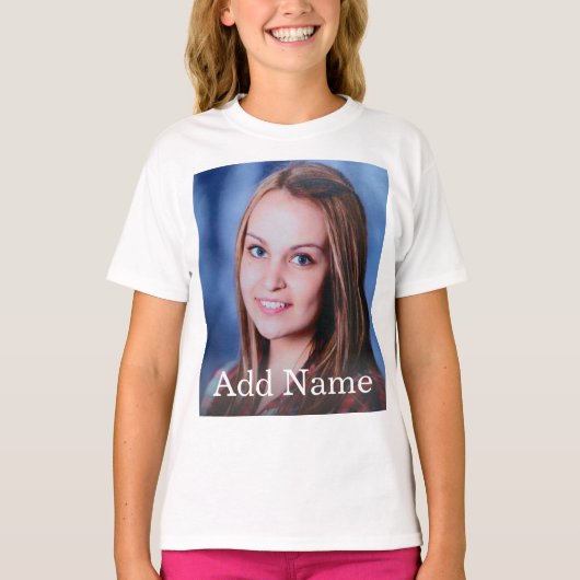 Personalisierter Foto mit benutzerdefiniertem Name T-Shirt (Vorderseite)