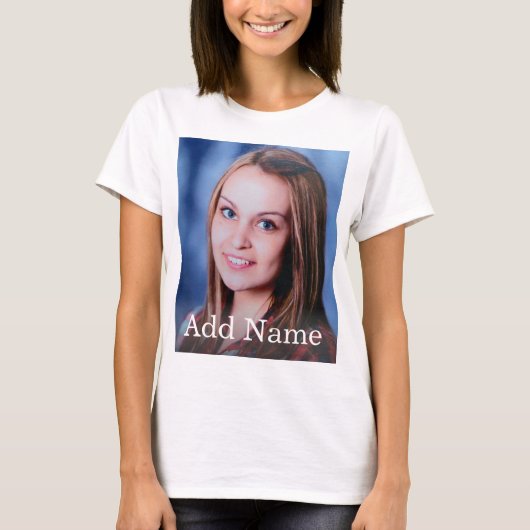 Personalisierter Foto mit benutzerdefiniertem Name T-Shirt (Vorderseite)