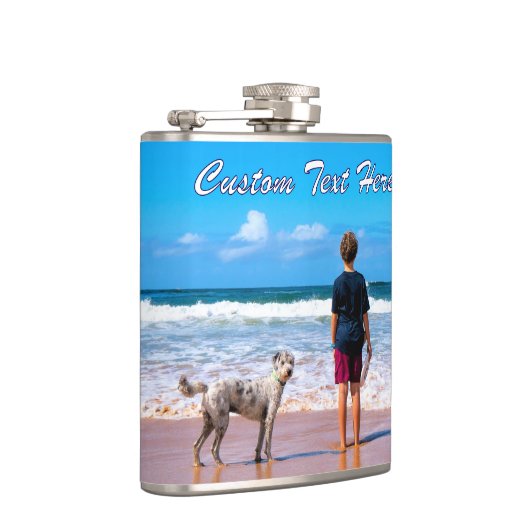 Personalisierter Foto mit benutzerdefiniertem Text Flachmann (Rechts)