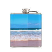 Personalisierter Foto mit benutzerdefiniertem Text Flachmann (Rückseite)