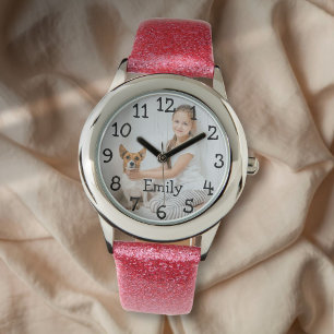 Personalisierter Foto-Name Armbanduhr
