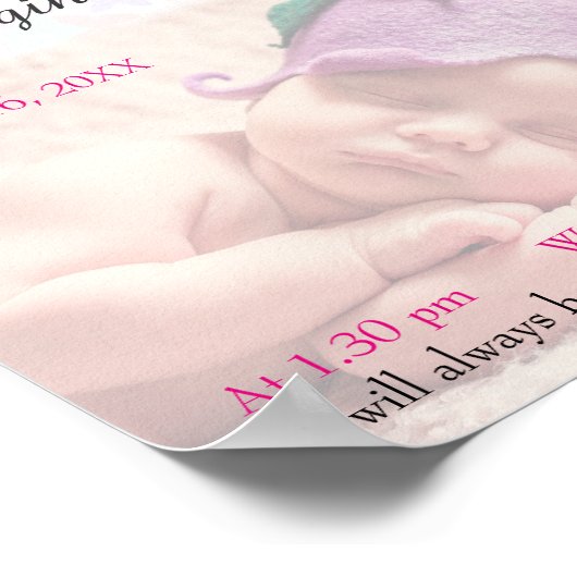 Personalisierter Foto Name bedeutet Keepake-Kinder Poster (Ecke)