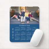 Personalisierter Foto-Name Blau 2027 Kalender Mousepad (Mit Mouse)