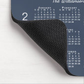 Personalisierter Foto Name Navy Blue 2024 Kalender Mousepad (Ecke)