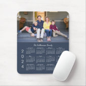 Personalisierter Foto Name Navy Blue 2024 Kalender Mousepad (Mit Mouse)