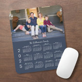 Personalisierter Foto Name Navy Blue 2025 Kalender Mousepad