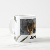 Personalisierter Foto Name Niedlich Hund Kaffeemas Kaffeetasse (Vorderseite Links)