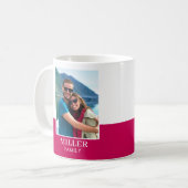 Personalisierter Foto Name Rosa Moderne Kaffeetasse (Vorderseite Links)