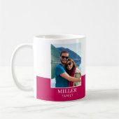 Personalisierter Foto Name Rosa Moderne Kaffeetasse (Links)