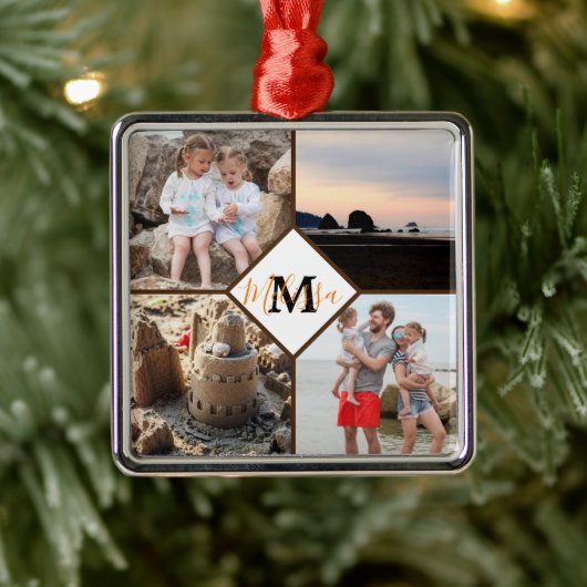 Personalisierter Foto Ornament Aus Metall (Baum)
