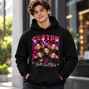 Personalisierter Foto-Rap 90er Hoodie