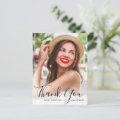 Personalisierter Foto Script Abschluss vielen Dank Postkarte (Stehend Vorderseite)