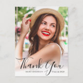Personalisierter Foto Script Abschluss vielen Dank Postkarte (Vorderseite)