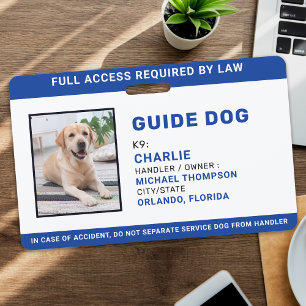 Personalisierter Foto-Service-Hund Führhund ID Ausweis