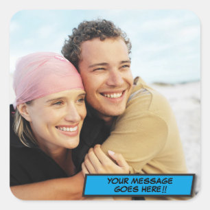 Personalisierter Foto Spaß modern Quadratischer Aufkleber