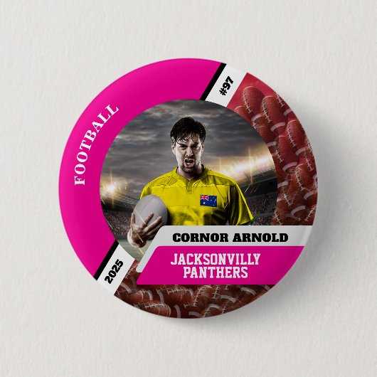 Personalisierter Foto-Sport-Button/Anstecknadel Fu Button (Vorderseite)