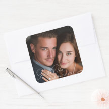 Personalisierter Foto- & Text-Hochzeitsaufkleber