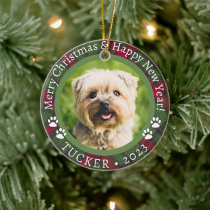 Personalisierter Foto & Text   Weihnachts-Schmuck  Keramik Ornament