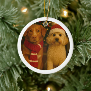 Personalisierter Foto und benutzerdefinierter Text Keramik Ornament